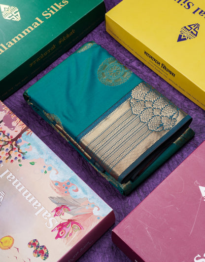 Beautiful Rust Orange Traditional Buttas Semi Silk Saree With Dark Maroon Border