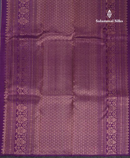 Beautiful Sky Blue Pure Kanjivaram Silk Saree With Contrast Dark Purple Blouse