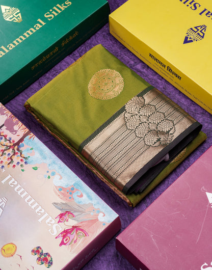 Beautiful Rust Orange Traditional Buttas Semi Silk Saree With Dark Maroon Border