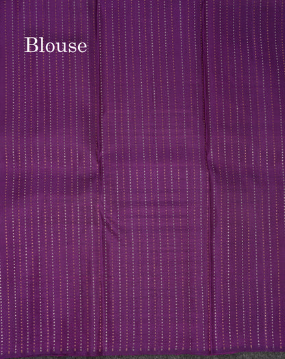 Beautiful Sky Blue Pure Kanjivaram Silk Saree With Contrast Dark Purple Blouse