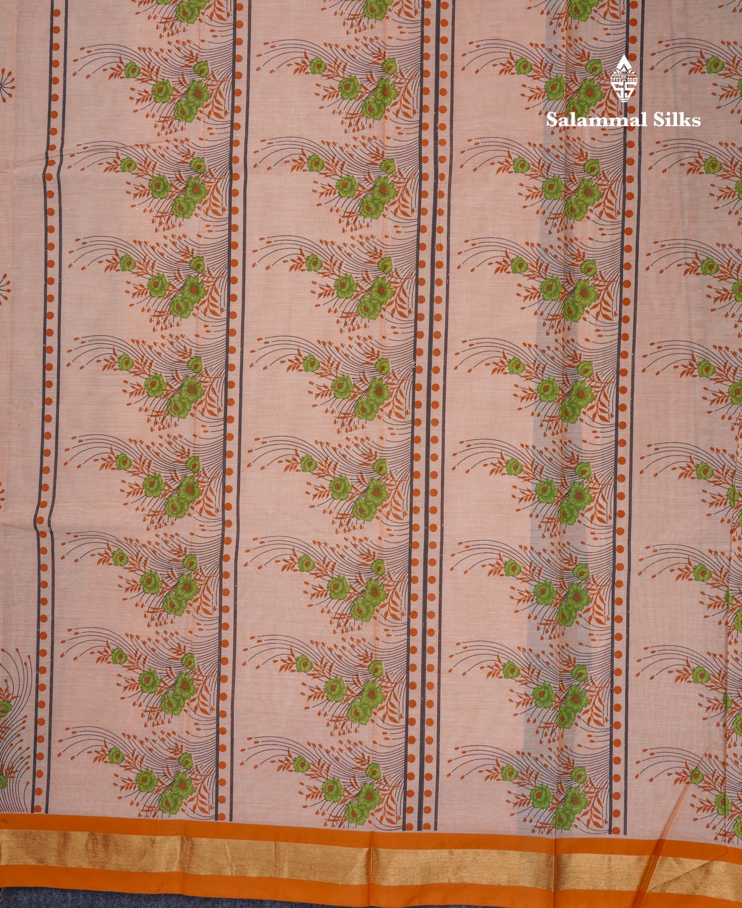 Onion Pink Printed Pure Cotton Saree With Contrast Chilly Red Border