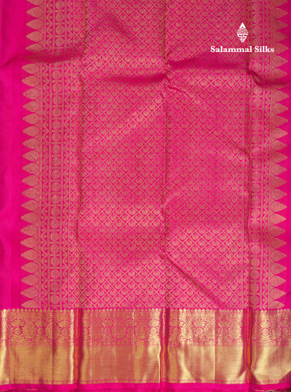 Beautiful Rexona Green Pure Kanjivaram Silk Saree WithTraditional Border