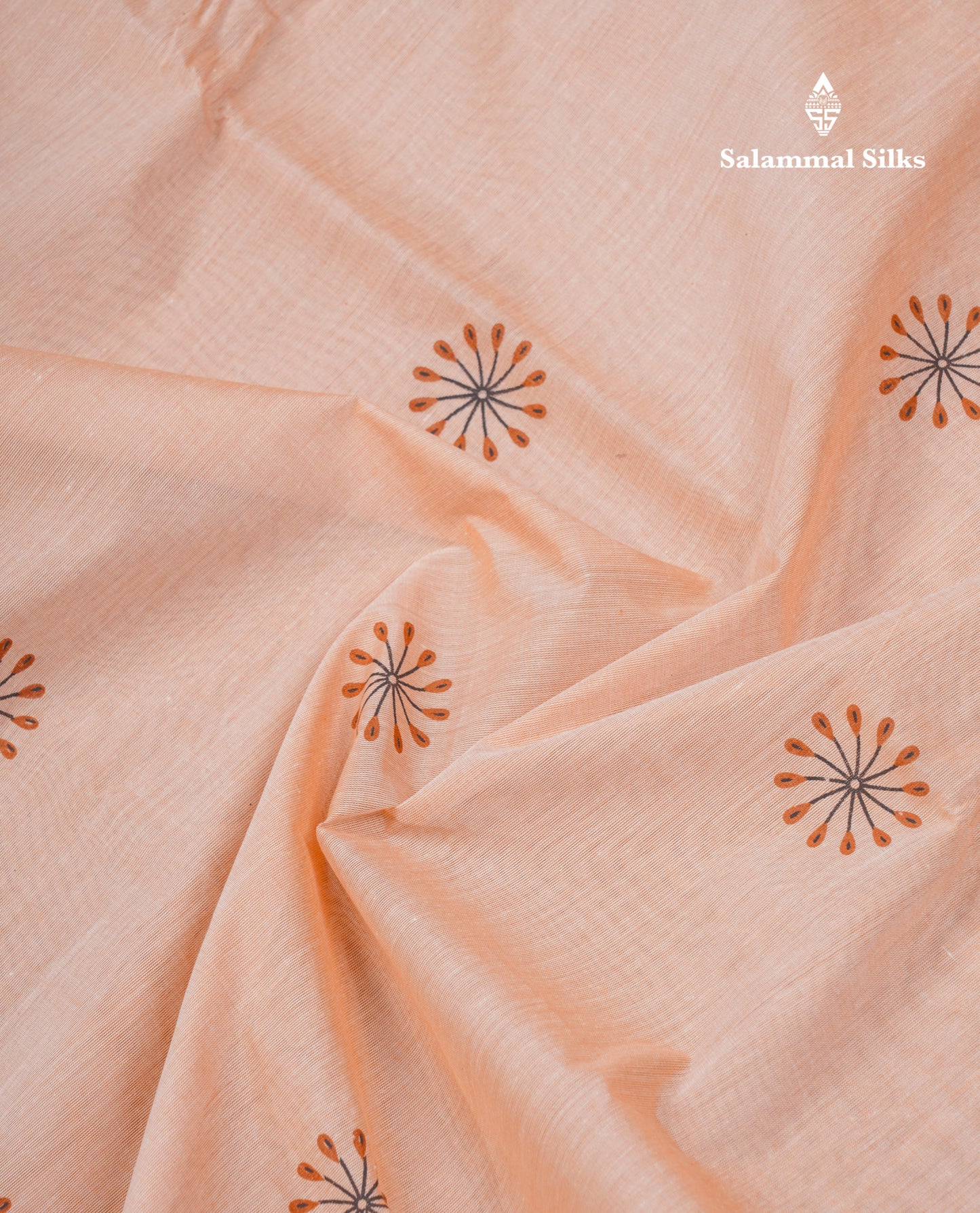 Onion Pink Printed Pure Cotton Saree With Contrast Chilly Red Border