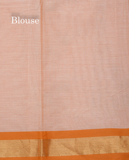 Onion Pink Printed Pure Cotton Saree With Contrast Chilly Red Border