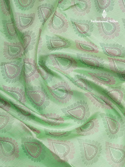 Beautiful Rexona Green Pure Kanjivaram Silk Saree WithTraditional Border