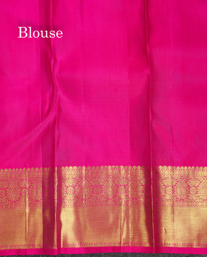 Beautiful Rexona Green Pure Kanjivaram Silk Saree WithTraditional Border