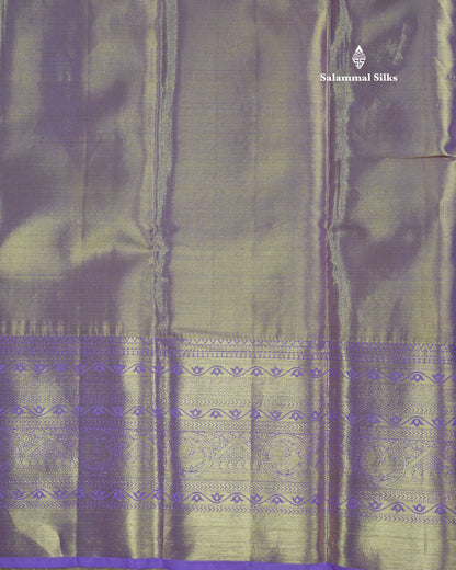 Beautiful Rexona Green Tissue Bridal Pure Kanjvaram Silk Saree With Lavander Border