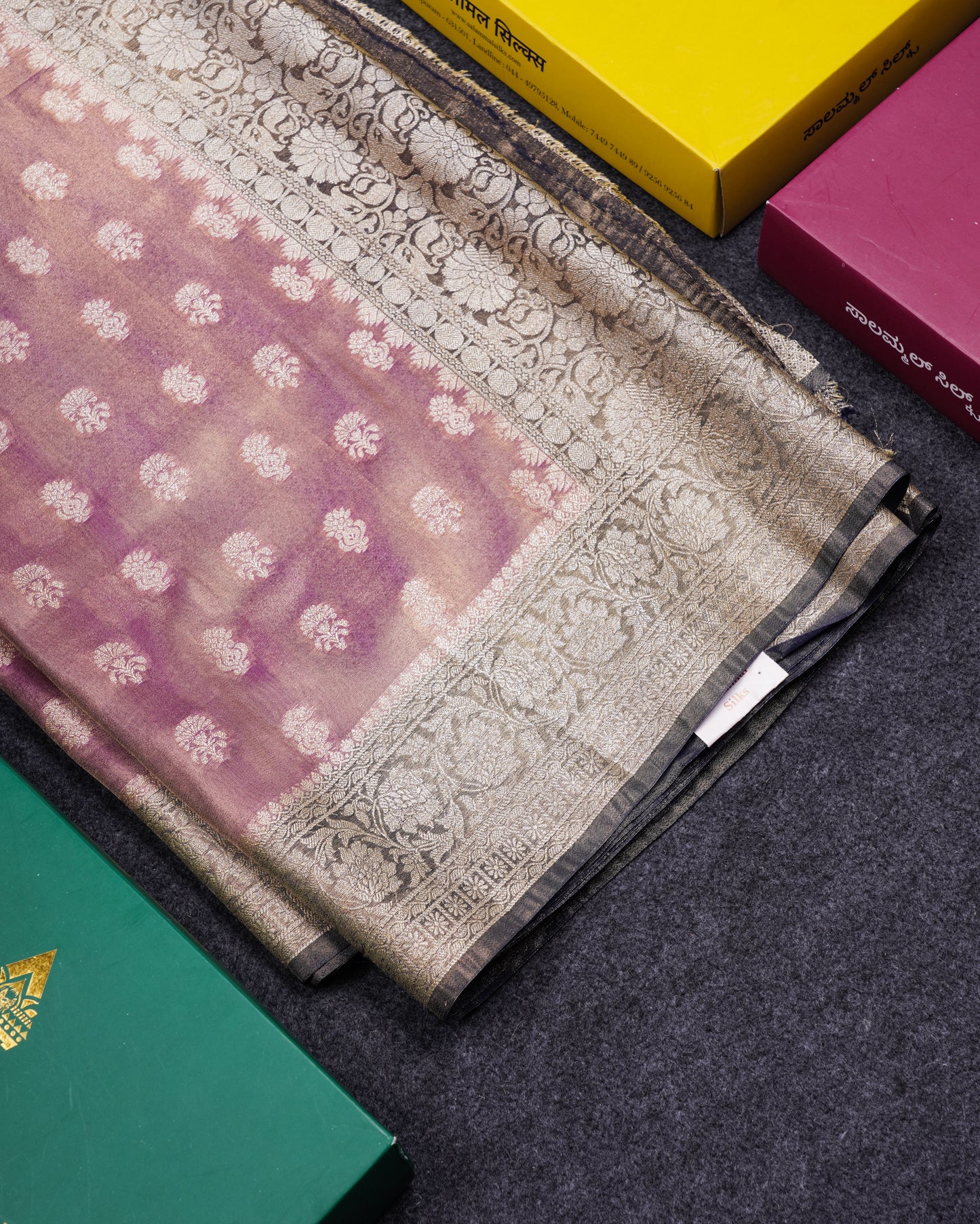 Beautiful Cream Pink Tissue Silk Mix Fancy Saree With Violet Border