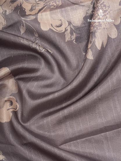 Pastel Blue Colour Semi Tussar Fancy Saree With Small Zari Border