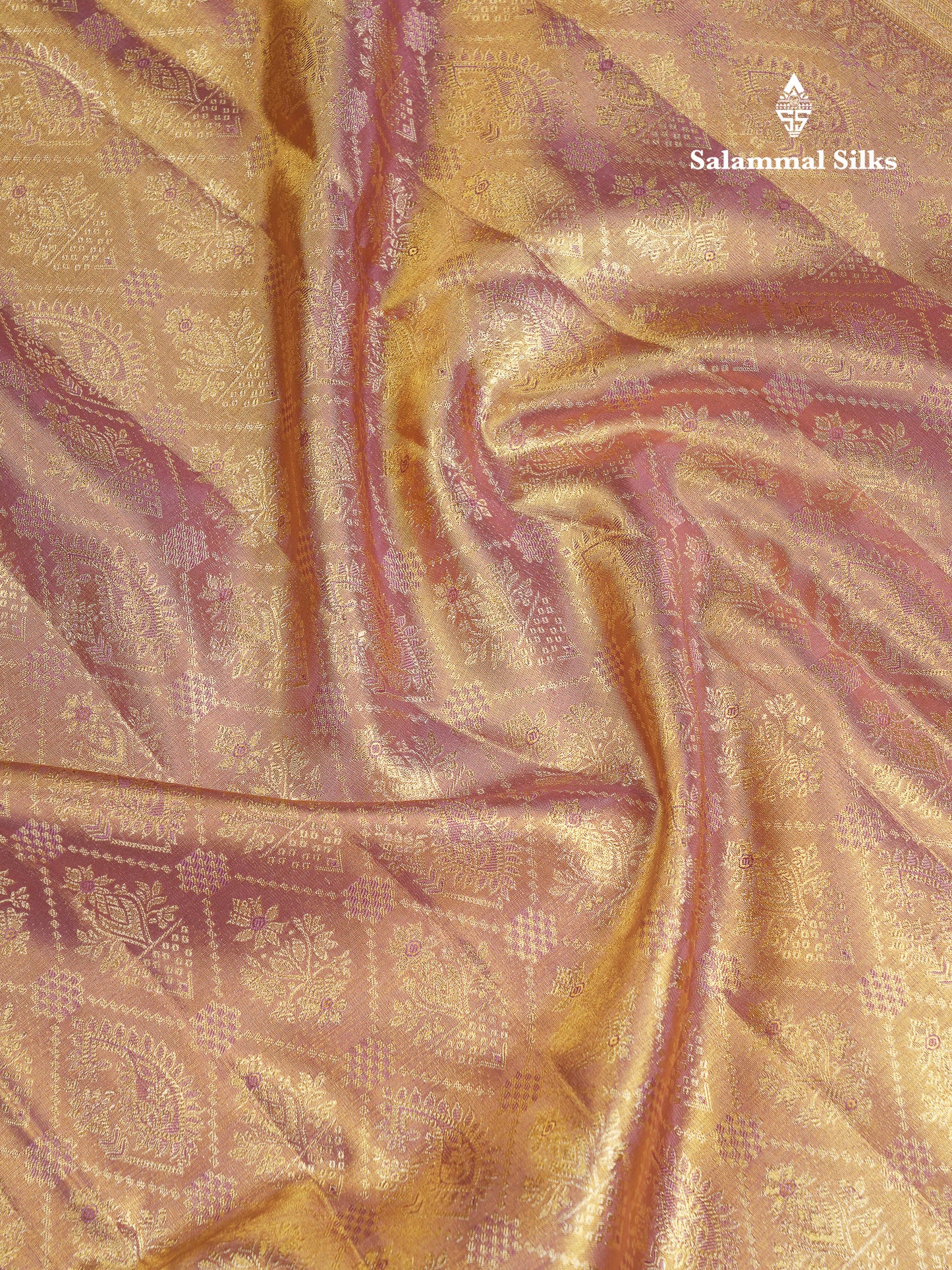 Beautiful Light Violet Tissue Bridal Pure Kanjivaram Silk Saree With Traditional Border