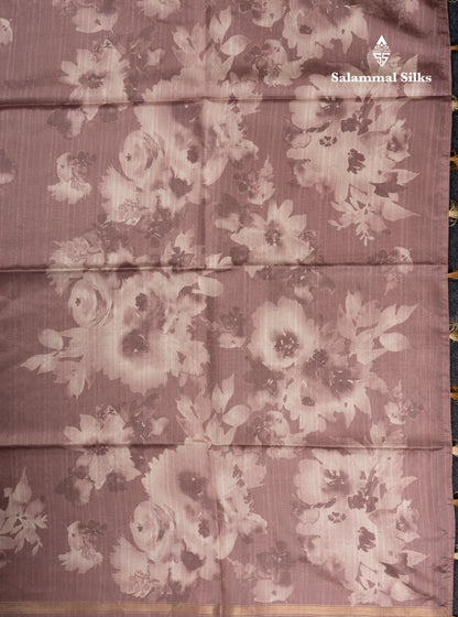 Pastel Blue Colour Semi Tussar Fancy Saree With Small Zari Border