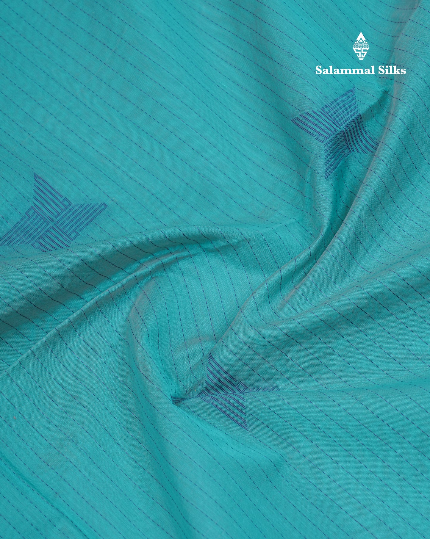 Sapphire Green Beautiful Fancy Kora Cotton Saree With Contrast Navy Blue Traditional Temple Border