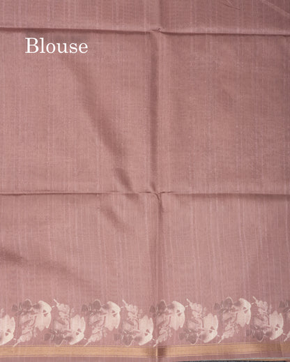 Pastel Blue Colour Semi Tussar Fancy Saree With Small Zari Border