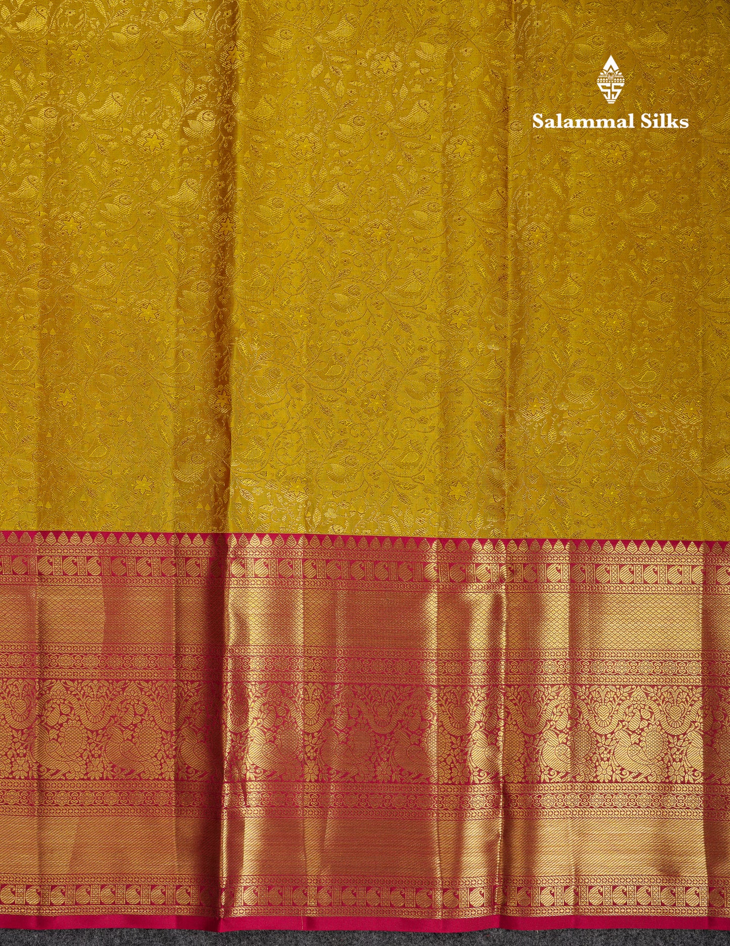 Beautiful Mustard Yellow Bridal Pure Kanjivaram Silk Saree With Contrast Maroon Traditional Evening Morning Border