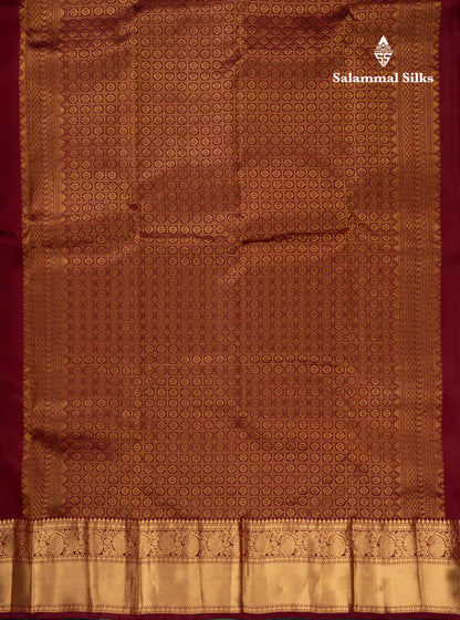 Dark Maroon Pure Silk Mix Saree With Contrast Rexona Blouse