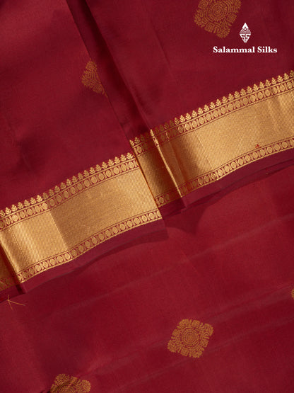 Dark Maroon Pure Silk Mix Saree With Contrast Rexona Blouse