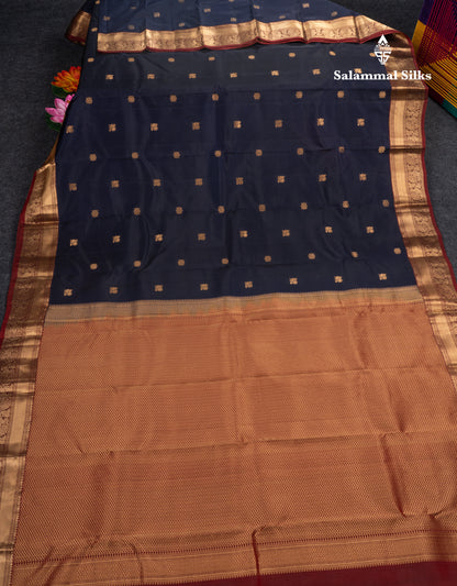 Dual Tone Dark Maroon Pure Silk Mix Saree With Contrast Chilly Red Border