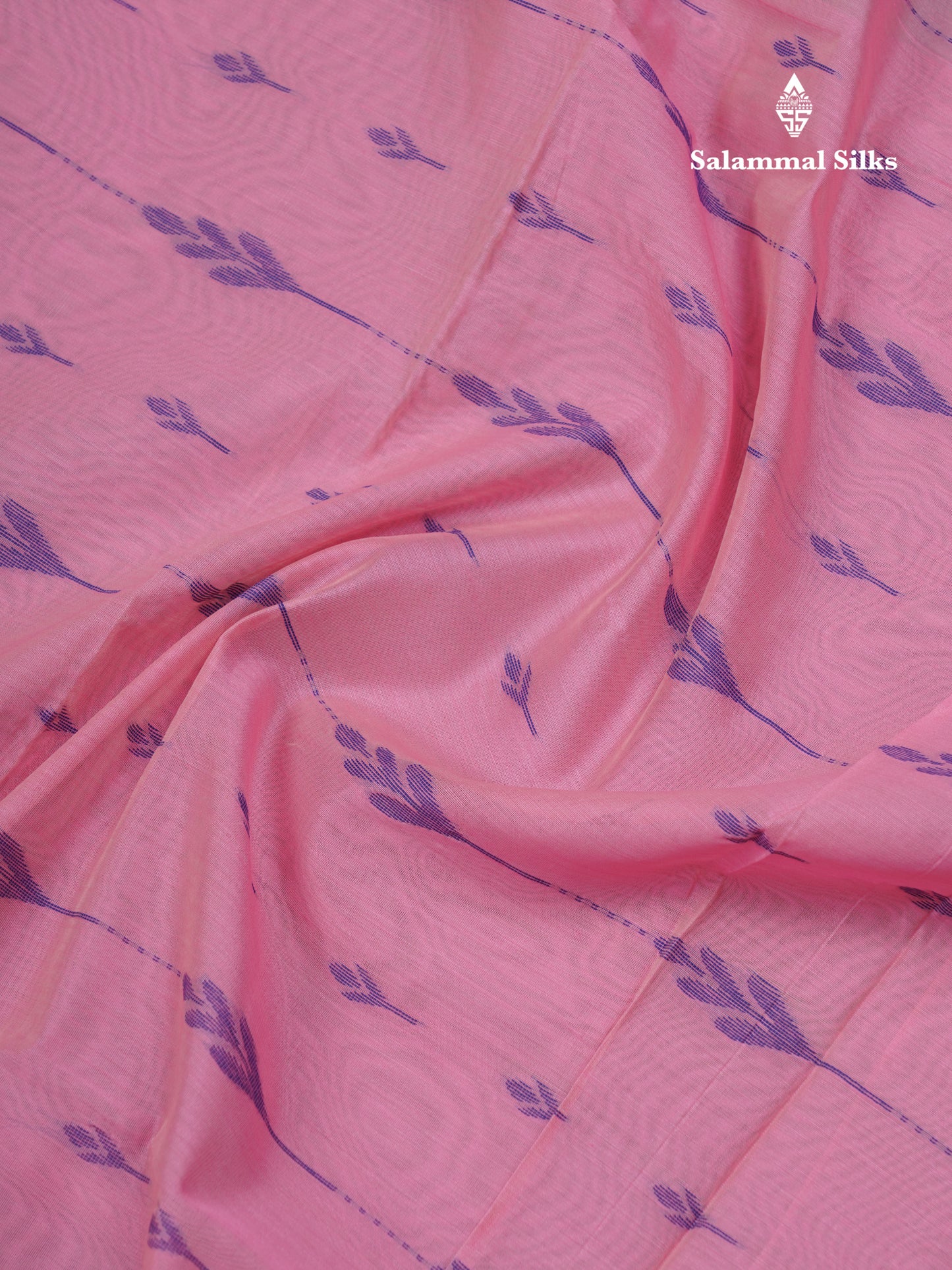 Light Pink Beautiful Fancy Kora Cotton Saree With Contrast Green Shade Blouse