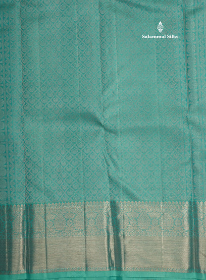 Light Anandha Blue Beautiful Bridal Pure Kanjivaram Silk Saree With Self Border