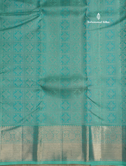 Light Anandha Blue Beautiful Bridal Pure Kanjivaram Silk Saree With Self Border