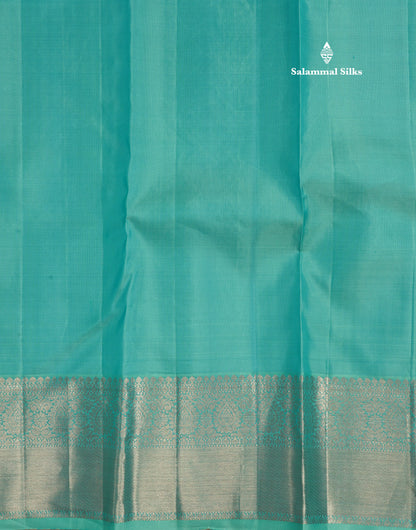 Light Anandha Blue Beautiful Bridal Pure Kanjivaram Silk Saree With Self Border