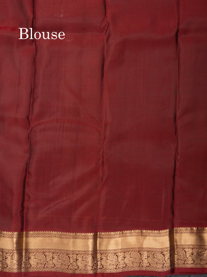 Dual Tone Dark Maroon Pure Silk Mix Saree With Contrast Chilly Red Border