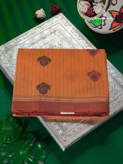 Pure Cotton Saree - Sea green Colour Body Thread Work Butta With Blouse