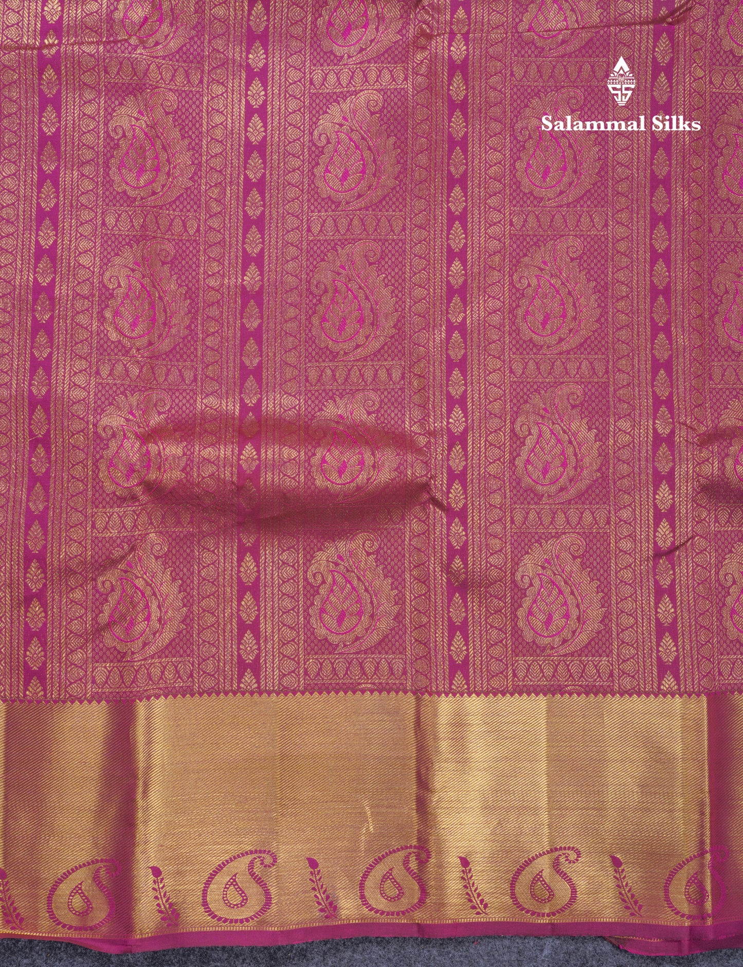 Magenta Beautiful Menakari Work Bridal Pure Kanjivaram Silk Saree With Self Blouse