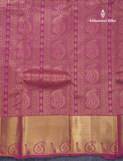 Magenta Beautiful Menakari Work Bridal Pure Kanjivaram Silk Saree With Self Blouse