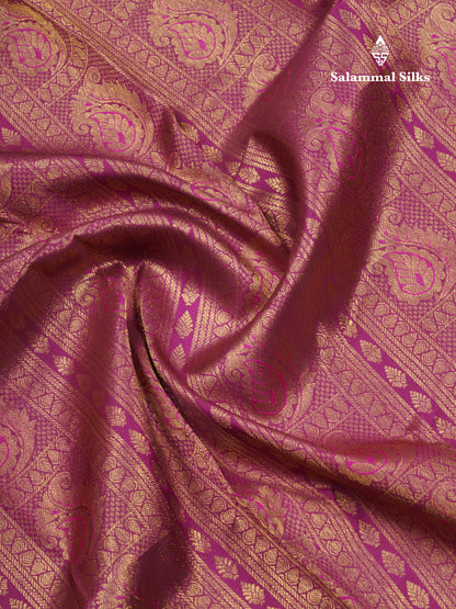 Magenta Beautiful Menakari Work Bridal Pure Kanjivaram Silk Saree With Self Blouse