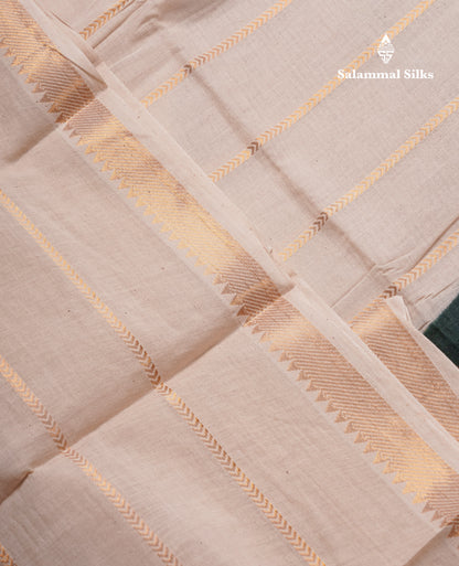Beautiful Black Sungudi Cotton Saree With Contrast Peach Traditional Long Border