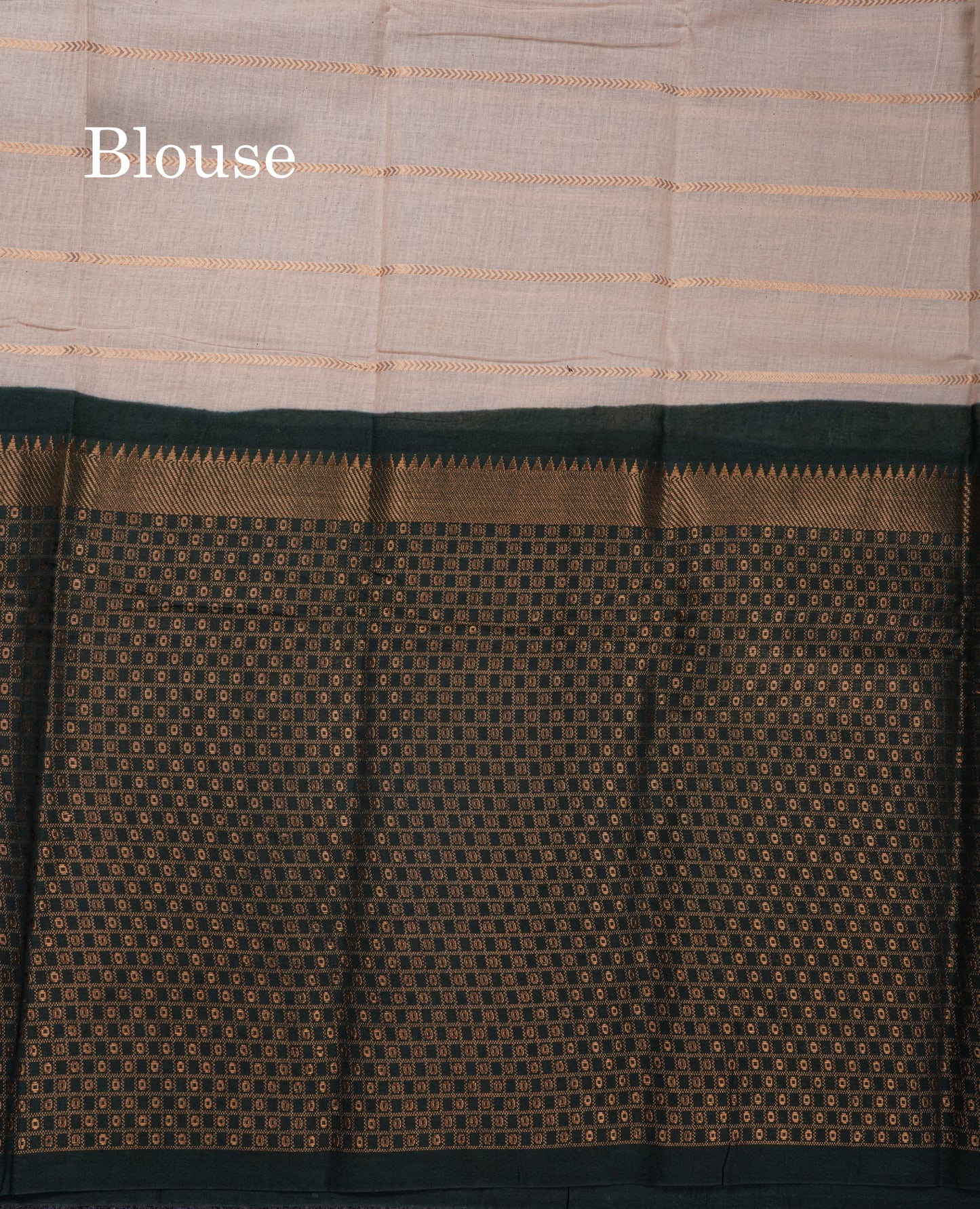 Beautiful Black Sungudi Cotton Saree With Contrast Peach Traditional Long Border