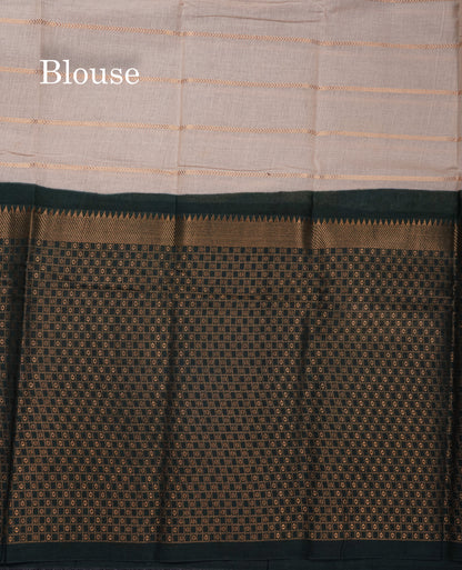 Beautiful Black Sungudi Cotton Saree With Contrast Peach Traditional Long Border