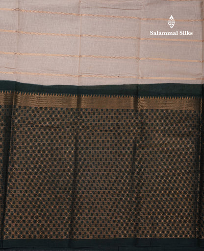 Beautiful Black Sungudi Cotton Saree With Contrast Peach Traditional Long Border