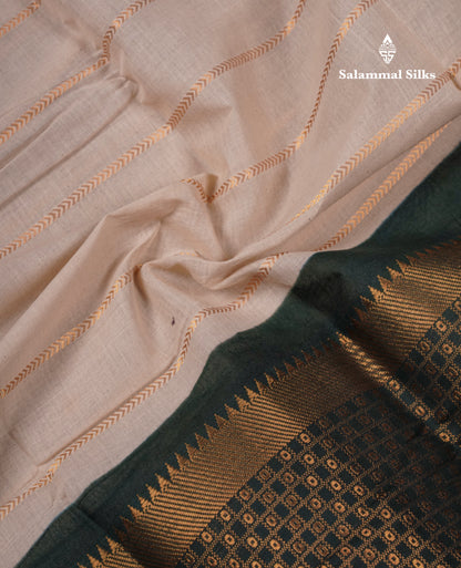 Beautiful Black Sungudi Cotton Saree With Contrast Peach Traditional Long Border