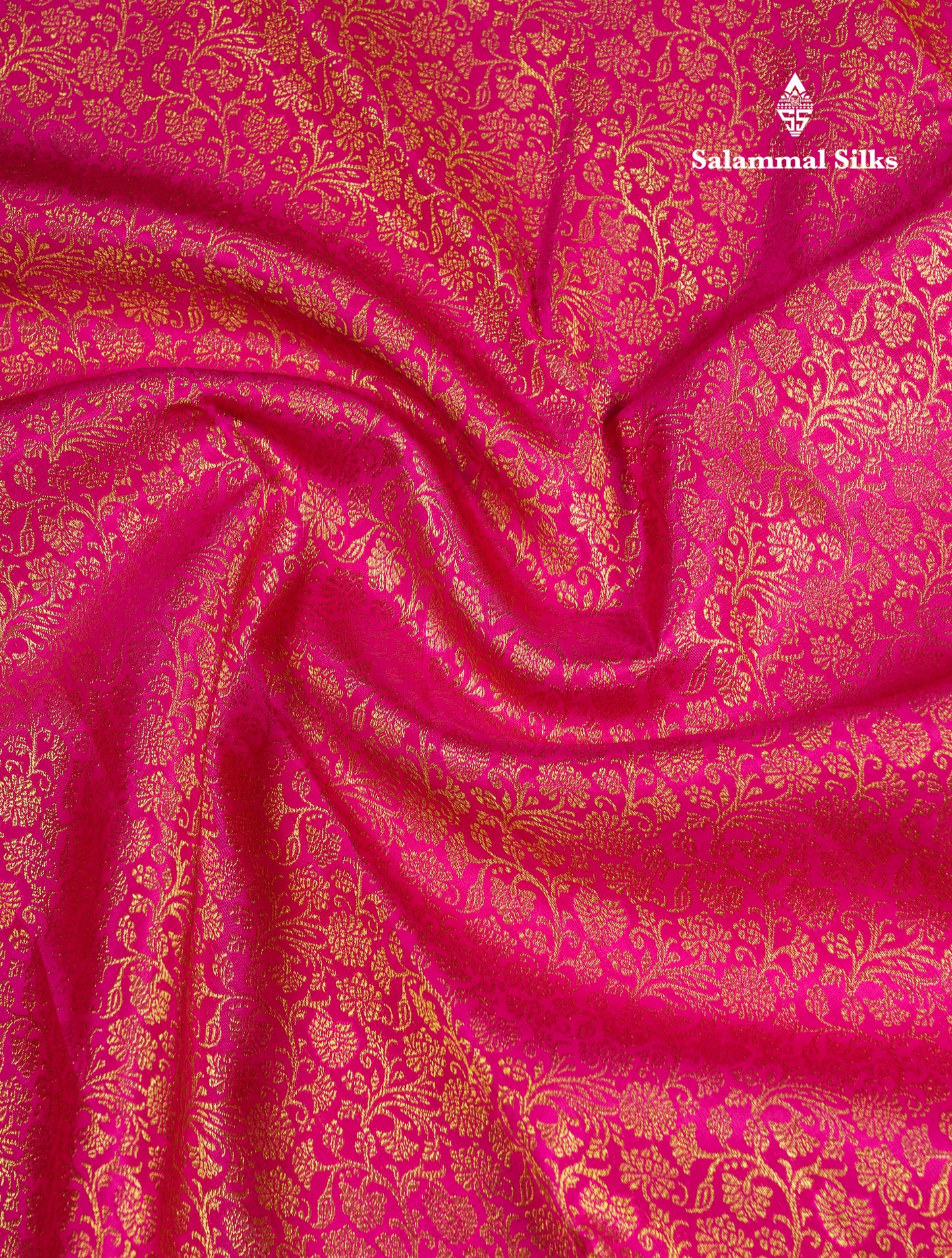 Beautiful Korvai Magenta Pink Bridal 2G Pure Kanjivaram Silk Saree With Contrast Yellow Traditional Border