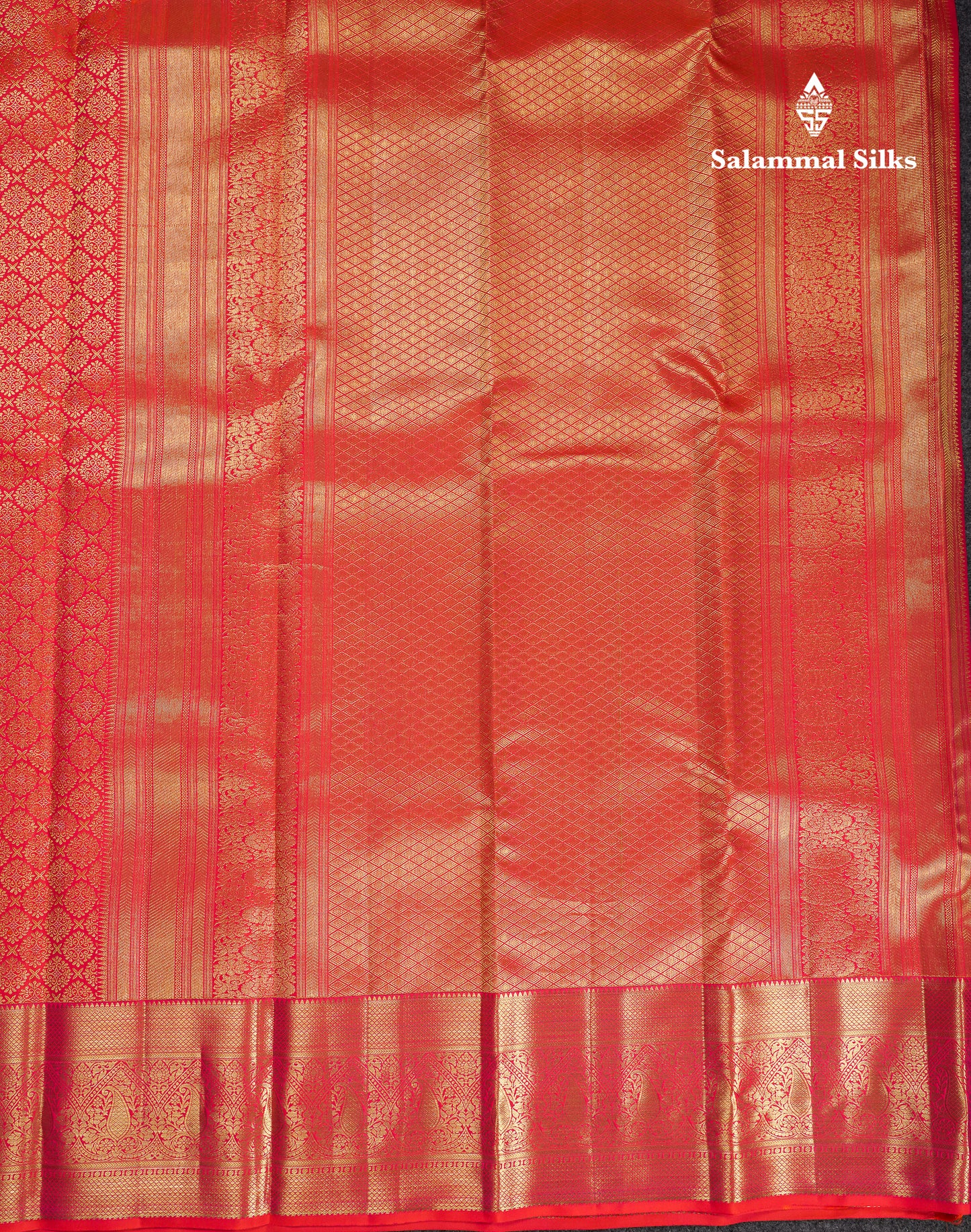 Beautiful Dual Tone Pinkish Orange Bridal Pure Kanjivaram Silk Saree With Contrast Traditional Border