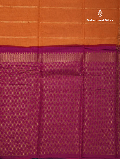 Beautiful Black Sungudi Cotton Saree With Contrast Peach Traditional Long Border