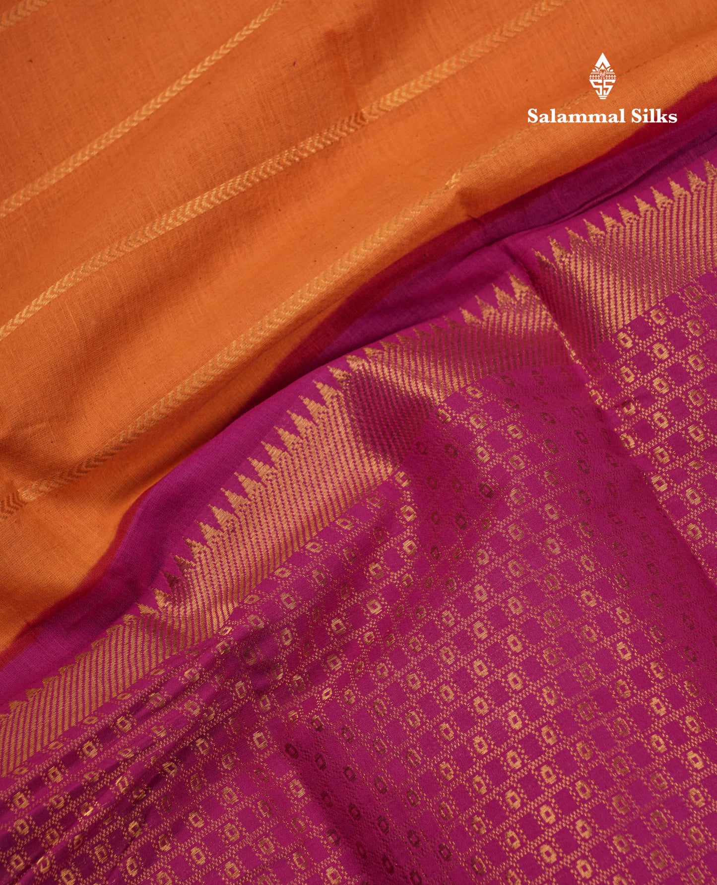 Beautiful Black Sungudi Cotton Saree With Contrast Peach Traditional Long Border