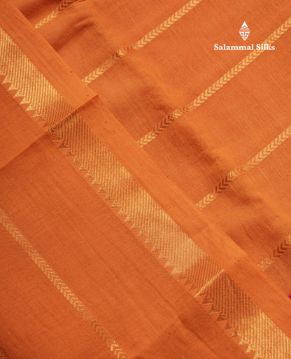 Beautiful Black Sungudi Cotton Saree With Contrast Peach Traditional Long Border