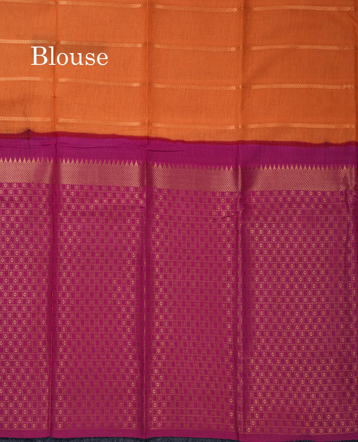 Beautiful Black Sungudi Cotton Saree With Contrast Peach Traditional Long Border