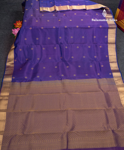 Violet Pure Silk Mix Saree With Contrast Purple Blouse