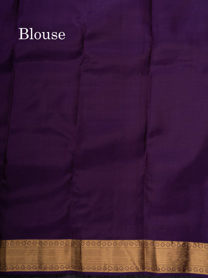 Violet Pure Silk Mix Saree With Contrast Purple Blouse