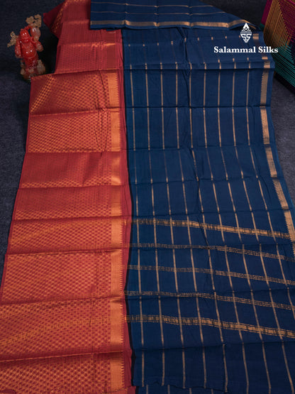 Beautiful Black Sungudi Cotton Saree With Contrast Peach Traditional Long Border