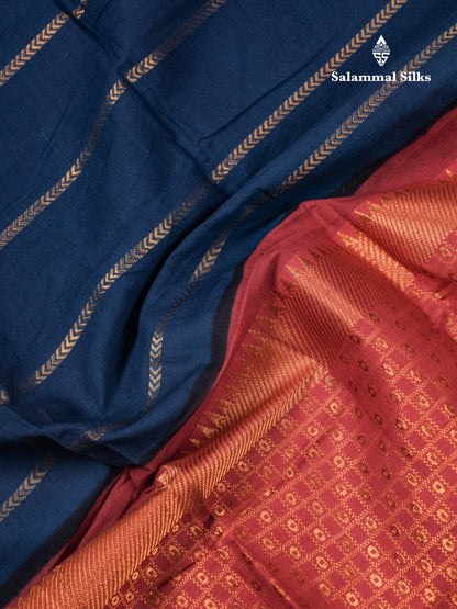 Beautiful Black Sungudi Cotton Saree With Contrast Peach Traditional Long Border