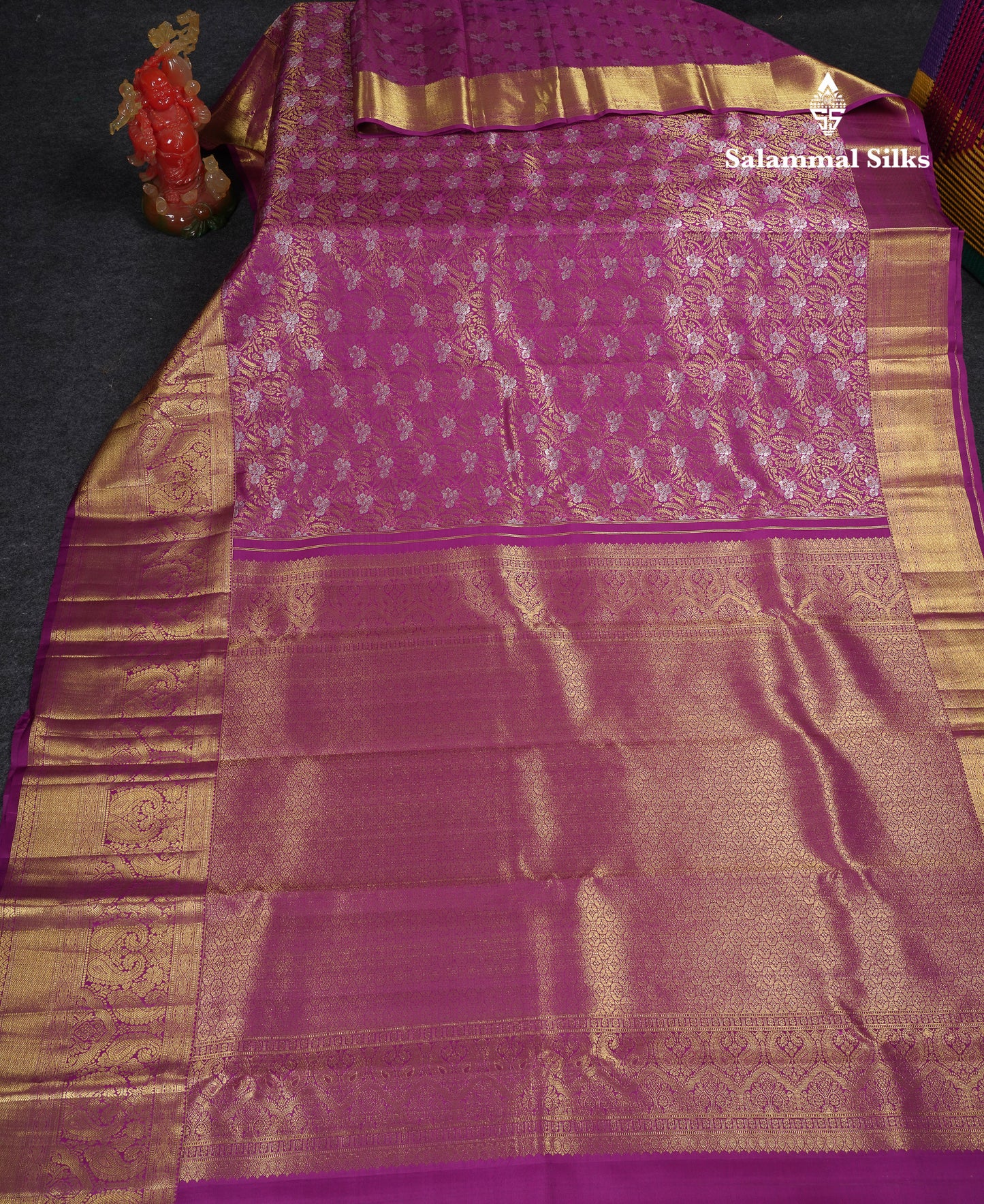 Beautiful Vadamalli Bridal Pure Kanjivaram Silk Saree With Traditional Evening Morning Border