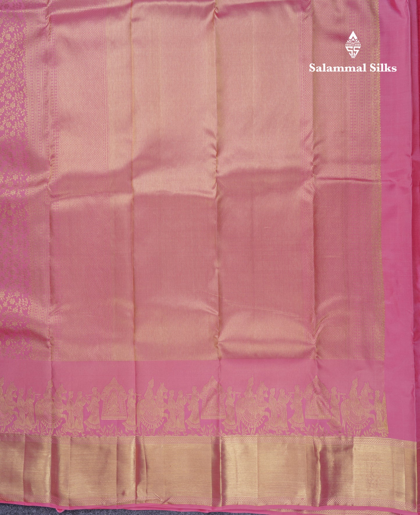 Beautiful Light Pink Bridal Pure Kanjivaram Silk Saree With Traditional Pallaku Border