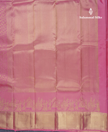 Beautiful Light Pink Bridal Pure Kanjivaram Silk Saree With Traditional Pallaku Border