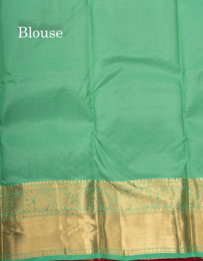 Light Maroon Pure Silk Mix Saree With Contrast Rexona Blouse