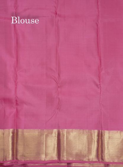 Beautiful Light Pink Bridal Pure Kanjivaram Silk Saree With Traditional Pallaku Border